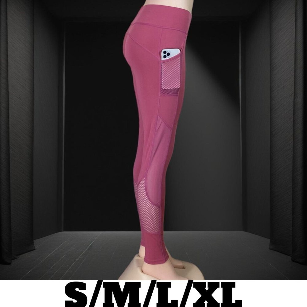 Women High Waist Yoga Pants Pockets Sport Gym Leggings Fitness